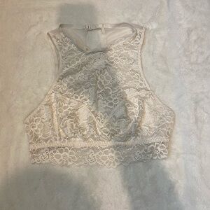 Victoria's Secret Lace Crop Top - Cream